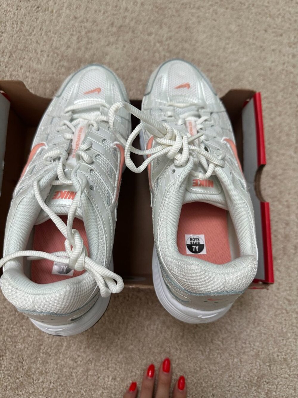 Nike P-6000 – Youth Size 7Y / Women's 8.5 – Summit White/Apricot Agate – NIB - Picture 2 of 6